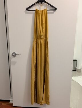 H&M Sleeveless Mustard Halter Jumpsuit